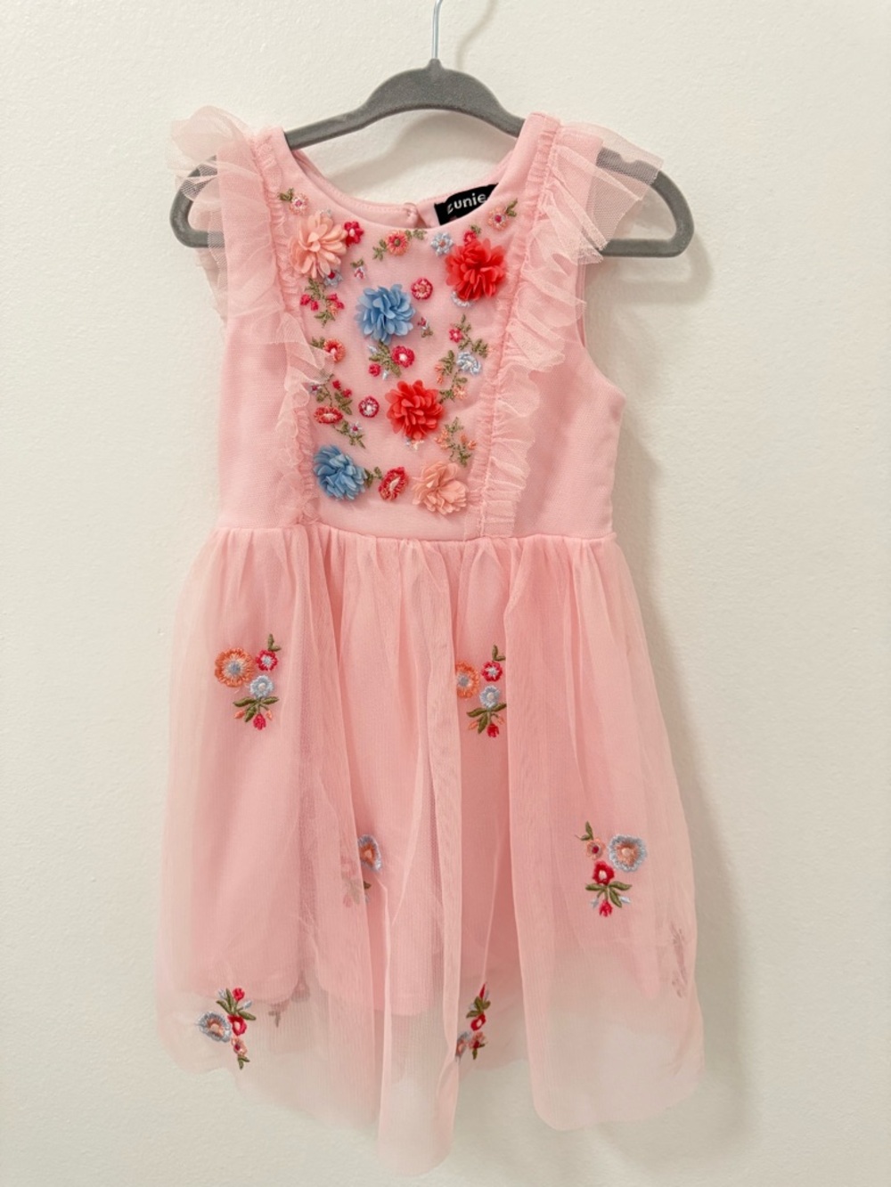 Zunie Pink Floral Tulle Party Dress
